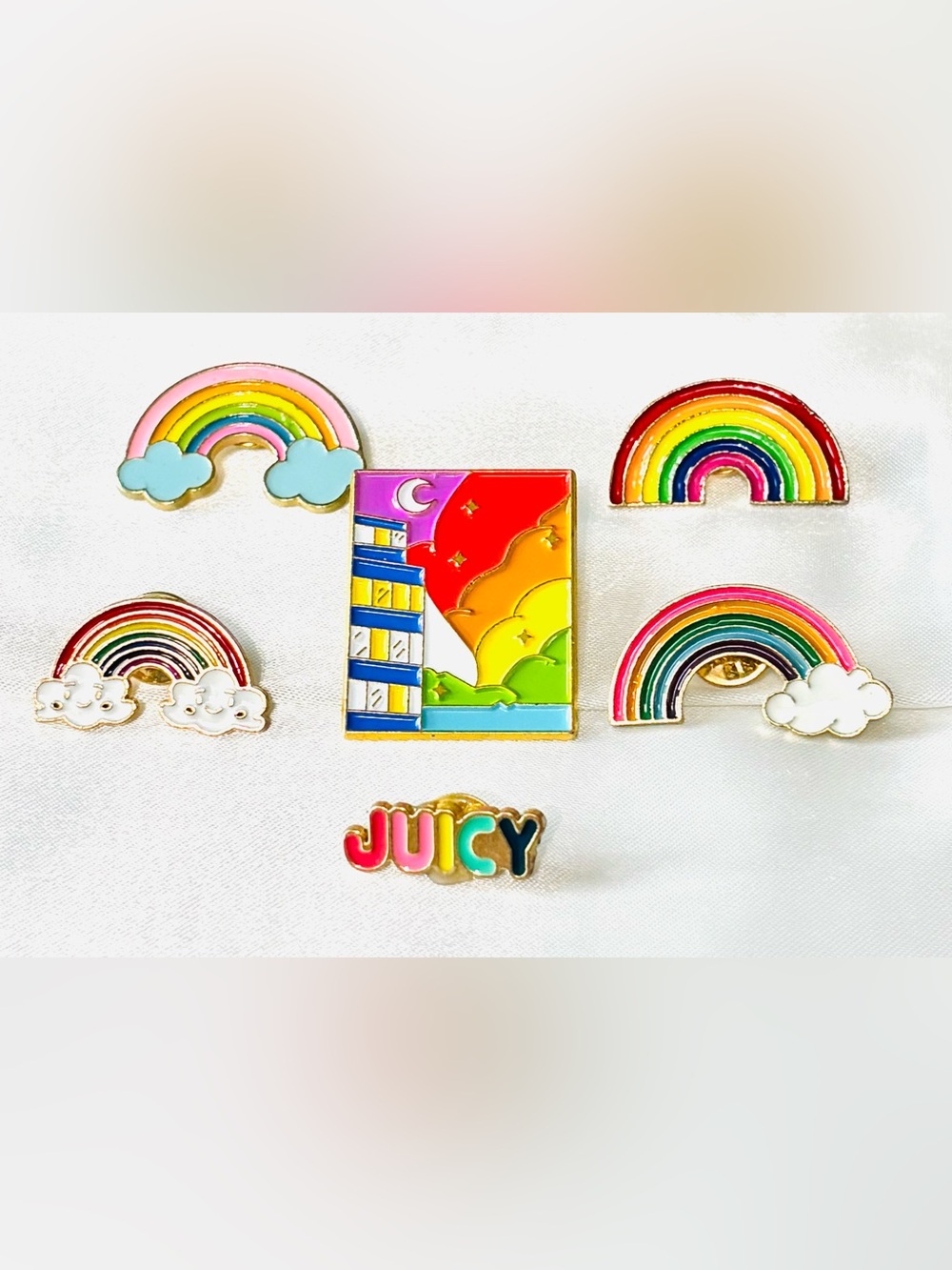 Juicy Rainbow Enamel Brooch Pin Set - Multicolor
